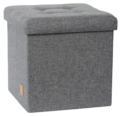 Sitzkruke mit Stauraum, grau, 38x38x38 cm, bis 300 kg belastbar