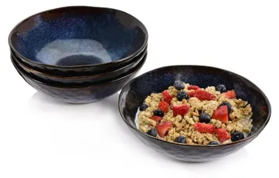Produktbild von SÄNGER | Schalen Set Tokio, 4-teiliges Schalenset aus Steingut, Füllmenge: 450 ml, Teller Tief, Einzigartiges Design