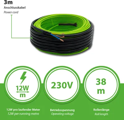 Obrázok produktu pre Dvojitý vykurovací kábel 38,0 m