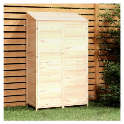 Produktbild von Geräteschuppen 102x52x174,5 cm aus massivem Tannenholz mit Pultdach und 2 Türen für den Außenbereich