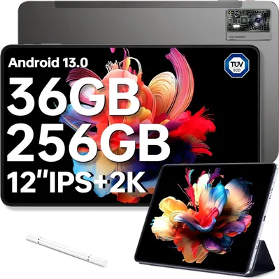 Produktbild von OUKITEL OT5 Tablet 12 Zoll 36(12+24)GB RAM +256GB ROM (2TB TF) Helio G99 Octa-Core Tablet Android 13, 11000mAh Gaming Tablet, 2K Display Dual SIM Tablet PC, 4G LTE/5G Grau