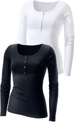 Produktbild von H.I.S. Langarmshirt schwarz, weiß Größe 48/50