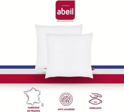 Zdjęcie produktu dla Poduszki Antyalergiczne ABEIL, 2 sztuki, 60 x 60 cm, 100% Bawełna z Biome, Certyfikat Oeko-Tex