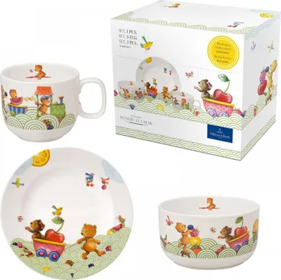 Obrázek produktu pro Villeroy & Boch Kindergeschirr 3-tlg. Hladový jako medvěd : Hladový jako medvěd Motiv: Hladový jako medvěd