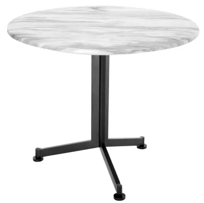 Obrázek produktu pro Casa Padrino odkládací stolek bílý / černý Ø 65 x v. 54 cm - Nábytek do obývacího pokoje