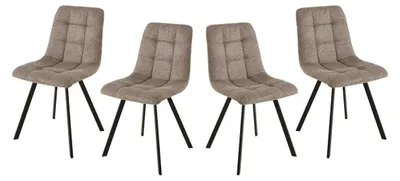Image de CALICOSY - Lot de 4 chaises matelassées tissu chiné CHILLI