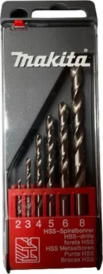 Produktbild von Makita HSS-Spiralbohrer-Set P-54106 Metallbohrer 6tlg. Ø 2 3 4 5 6 8 mm