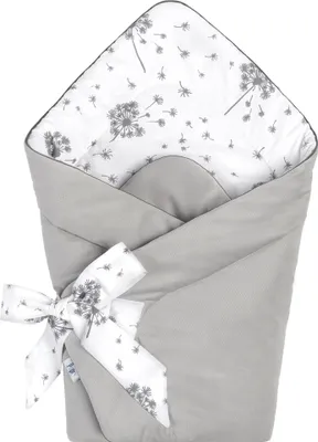 Obrázok produktu pre Pepi detská deka na zavinutie - 75 × 75 cm 100% bavlna - detská deka na zavinutie - detské hniezdo - sivá zamatová letný vietor