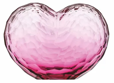 Produktbild von Casa Padrino Luxus Kristallglas Deko Herz Pink 13,5 x 10 x H. 10 cm - Mundgeblasen & Handgeschliffen
