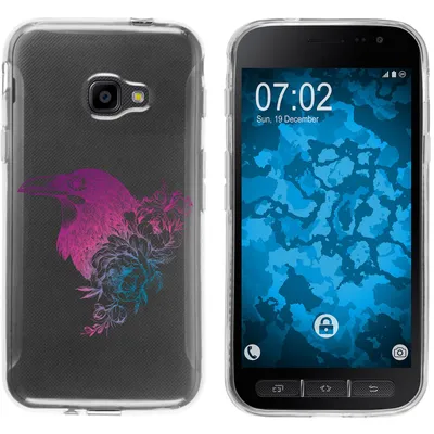 Produktbild von PhoneNatic Case kompatibel mit Samsung Galaxy Xcover 4 / 4s Silikon-Hülle Floral Rabe M4-6