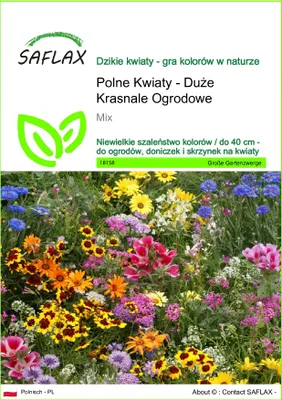 Zdjęcie produktu dla SAFLAX - Polne Kwiaty - Duże Krasnale Ogrodowe - 1000 Nasiona - Mix