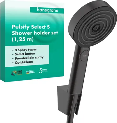 Immagine prodotto di hansgrohe Pulsify Select S kit support de douche 105, 3jet Relaxation, incl. douchette à main, flexible de douche 1250mm, 24302670, 24302670