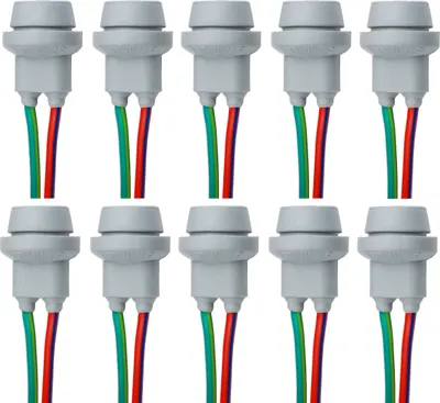 Produktbild von 10x T10 W5W Gummi-Fassung Grau + Kabel