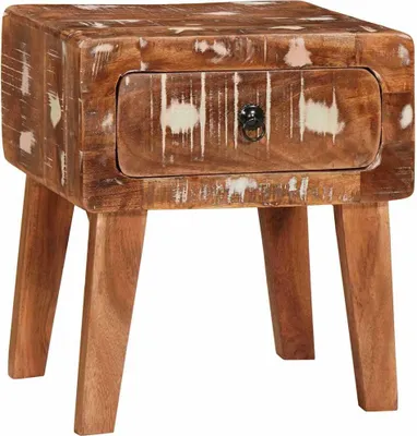 Image de vidaXL Table d'appoint marron 40 x 32 x 46 cm Bois massif recyclé