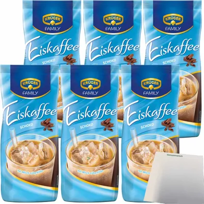 Produktbild von Krüger Family Eiskaffee Schoko 6er Pack (6x500g Beutel) + usy Block