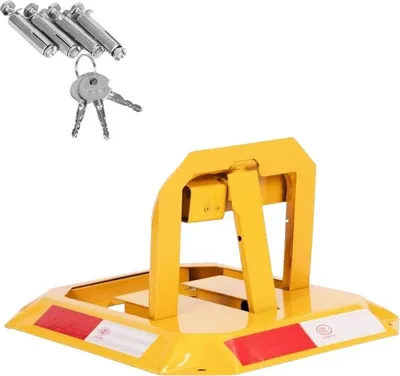 Obrázok produktu pre MultiStore DNPL-007 Skladacie parkovacie zábrany 30 cm s kľúčom a reflexnými pruhmi