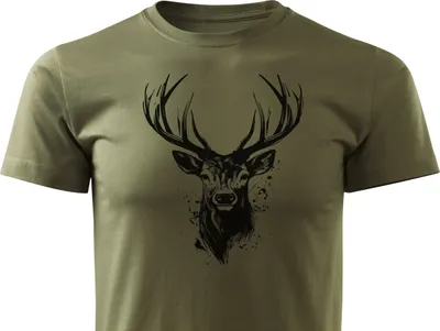 Produktbild von HUNT G-61 T-shirt Jäger Herren Baumwolle - Grün, Hirsch - XL