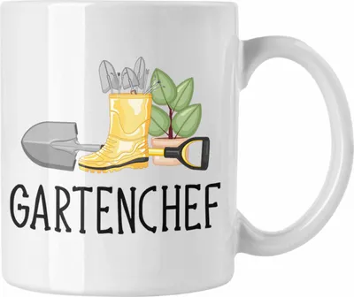 Produktbild von Trendation - Gartenchef Tasse Geschenk Gärtner Gartenarbeit Hobby Garten Kaffeetasse Hobbygärtner Lustig (Weiß)
