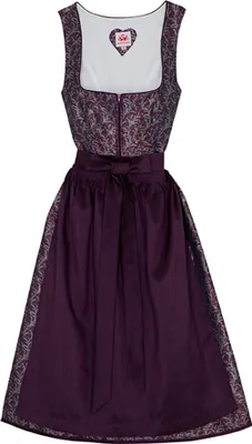 Produktbild von Elsa 2-teiliges Midi-Dirndl Kleid Dirndl Trachtenkleid Rocklänge 70cm, Farbe:Beere, Größe:40/L