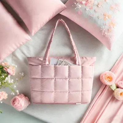 Produktbild von OKWISH Handtaschen Damen, Reisetasche, Erweiterbare Tote Bag, Multifunktionale Mama Bag, Schultertasche & Allround-Tasche für Alltag, Shopping, Reisen und Familie, Rosa