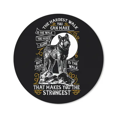 Produktbild von MuchoWow® Mauspad Mousepad Wolf - Tiere - Retro - Zitat 30x30 cm - Mousepads - Maus Mat - Pad - Mausunterlage - Tischunterlage - Schreibtischmatten