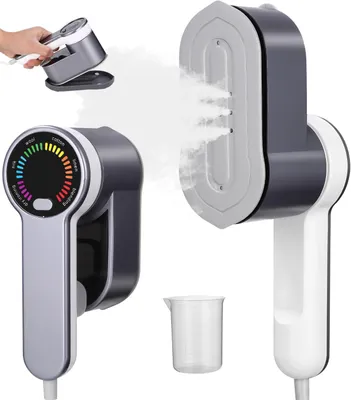 Image de Fer à repasser vapeur de voyage 1200 W 2 en 1, 5 niveaux de vapeur, 25 g/min de vapeur, réservoir d'eau de 120 ml, chauffage en 15 s, léger et portable pour les vêtements