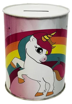 Metall-Sparbüchse Einhorn, 11 x 8,5 cm, nicht zu öffnen