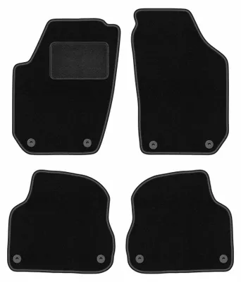 Image de Tapis de sol en moquette pour Skoda Fabia II 2007-2014 (à hayon/break) – jeu 4 pièces, noirs, sur mesure – Wielganizator LUX – version W0830