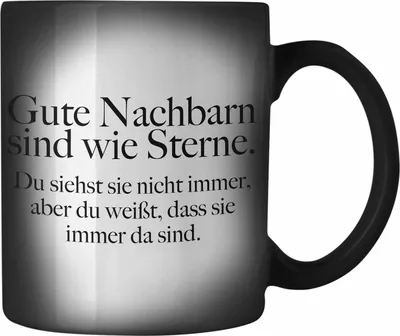 Produktbild von Trendation - Trendation - Nachbarn Abschied Geschenk Farbwechsel Zauber-Tasse Abschiedsgeschenk Nachbarin Nachbar Bester Nachbar Gute Nachbarn (Schwarz)