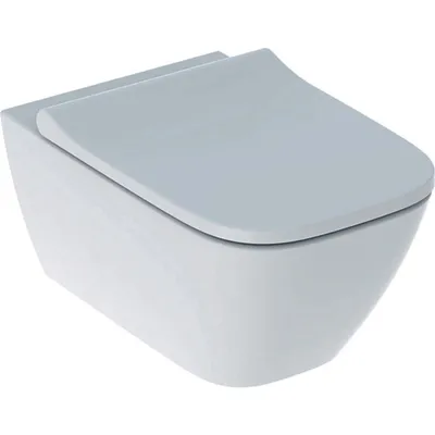 Produktbild von Geberit Smyle Square Set Wand-WC Tiefspüler, geschlossene Form, Rimfree, mit WC-Sitz, überlappender Deckel, 500.683.00.2
