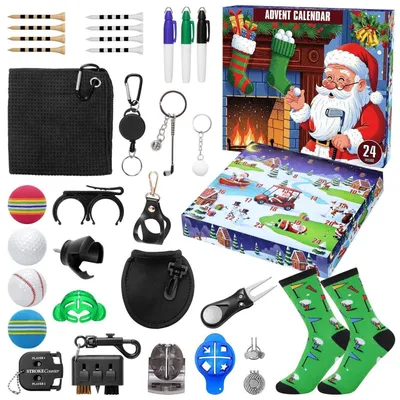 Produktbild von Golf Adventskalender 2025 für Männer, 24 Tage Weihnachtsgeschenke mit Golf Zubehör