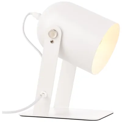 Produktbild von BRILLIANT Lampe Yan Tischleuchte 29cm weiß | 1x A60, E27, 30W, geeignet für Normallampen (nicht enthalten) | Mit Schnurzwischenschalter
