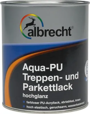 Produktbild von Albrecht Aqua PolyurethanTreppen- und Parkettlack 2,5 L farblos glänzend