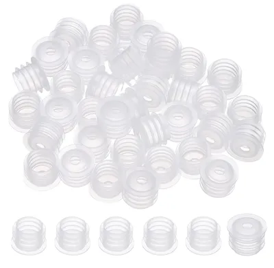 36x PE-Flaschenadapter 13 mm, transparent, mit Loch