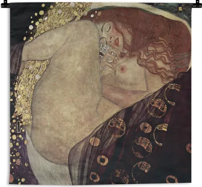 Produktbild von MuchoWow® Wandteppich Wandbehang Danaë - Gustav Klimt 150x150 cm Tapisserie Dekoration Wandtuch - Wohnaccessoires - Modernes