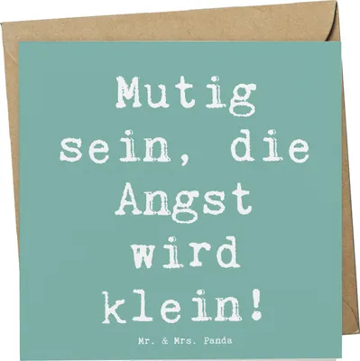 Produktbild von Mr. & Mrs. Panda Glückwunschkarte Spruch Angst überwinden - Meeresbrise - Geschenk, Liebe, Stärke, Klappkarte, Mutig sein, doppelkarte, faltkarte, Vertrauem, Mut, Trost