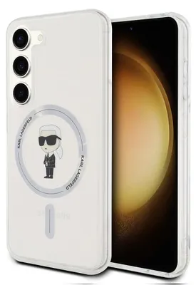 Zdjęcie produktu dla Etui MagSafe do Samsung Galaxy S24 - Etui na tył Karl Lagerfeld IML Ikonik - Przezroczysty