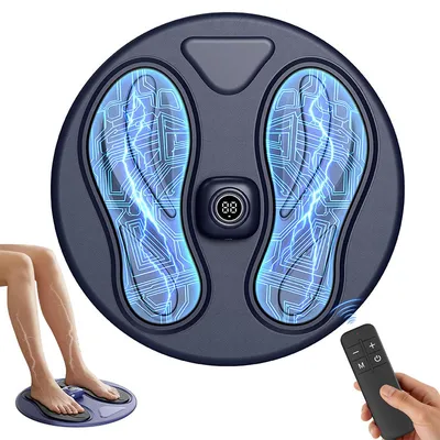 Produktbild von EMS Fußmassagegerät elektrisch, kabellose Fußmassage Matte mit Fernbedienung, 10 Modi 20 Intensitäten, TENS Muskelstimulator für Füße & Beine