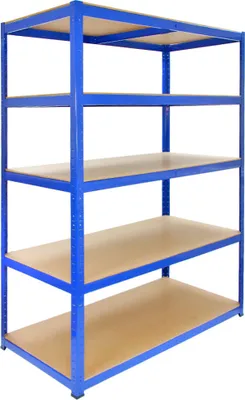 Image de Offre spéciale Monster Racking : lot de 9 étagères T-Rax - Étagères haute performance, étagères pour charges lourdes, étagères de stockage, étagères de garage, étagères en acier, étagères industrielles, étagères d'atelier, étagères à emboîter, étagères métalliques, 100 % sans vis + marteau en caoutchouc bleu offert - 120 cm x 60 cm x 183 cm