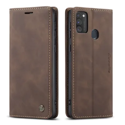 Obrázek produktu pro Galaxy M30s Pouzdro, RetroPolyuretanKožené Pouzdro, Kapsy na Karty, Magnetické Uzavírání, Pouzdro s Funkcí Stojánku pro Samsung Galaxy M30S / M21 Káva