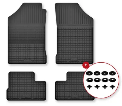 Produktbild von Gummi-Fußmatten für Nissan Micra K11 1992-2003 (Schrägheck) – 4-tlg, Schwarz, Semi-Universal, angepasst – Wielganizator Semi-Universal