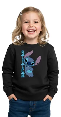 Produktbild von Lilo & Stitch | Stitch Mit Schriftzug Kinder Premium Pullover, 110/116 (4 Jahre), Schwarz