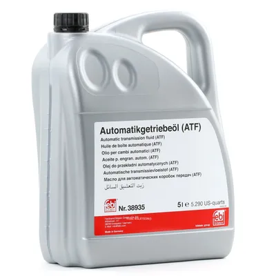 Produktbild von FEBI BILSTEIN ATF II Automatikgetriebeöl Gelb 5L 38935 für BMW 3 Touring (E91) 3 Limousine (E90) 1 Schrägheck (E87) für FORD Fiesta Mk6 Schrägheck