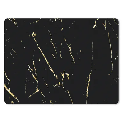 Produktbild von MuchoWow® Mauspad Mousepad Marmor - Schwarz - Gold - Luxus 40x30 cm - Mousepads - Maus Mat - Pad - Mausunterlage - Anti Rutsch