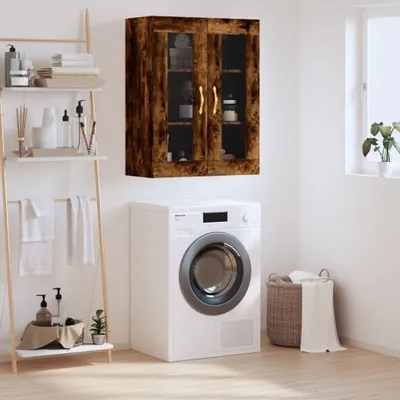 Image de vidaXL Armoire murale chêne fumé 69,5x34x90 cm
