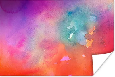 Produktbild von MuchoWow® Poster Aquarell - Abstrakt - Grün - Rot 180x120 cm - Fotoplakat