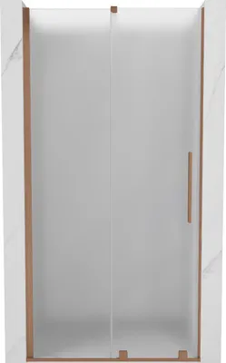 Produktbild von Mexen Velar Schiebeduschtür 90 cm, satiniert, gebürstetes Kupfer - 871-090-000-31-65