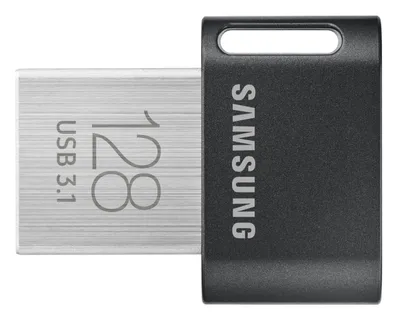 Produktbild von Samsung MUF-128AB, 128 GB, USB Typ-A, 3.2 Gen 1 (3.1 Gen 1), Drehring, 3,1 g, Schwarz, Edelstahl
