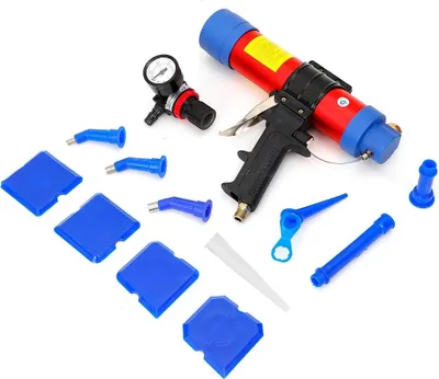Produktbild von Kartuschenpistole für Silikon - Pneumatische Kartuschenpresse - 310 ml - Druckluftbetrieben - Für Fensterarbeiten