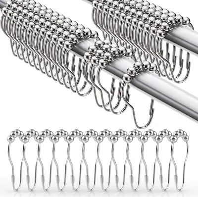 Produktbild von Duschvorhangschienen Set, 36-teilig, Edelstahl, 73 x 42 mm, für Badezimmer